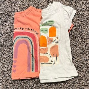 Dip Peach and White Kids' Graphic Tees